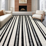 Contemporary Black and White Linear Contrast Featuring Bold Stripes(Beige)