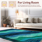 Ultra Soft Area Rug, Non Slip, Stain Resistant, Washable Area Rugs for Living Room, Bedroom, Artistic Octopus Tentacle Patterned Rug for Unique Indoor Spaces(Blue)