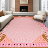 Ultra Soft Area Rug, Non Slip, Stain Resistant, Washable Area Rugs for Living Room, Bedroom, Chic Contemporary Animal Motif(Pink)