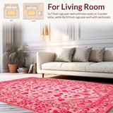 Ultra Soft Area Rug, Non Slip, Stain Resistant, Washable Area Rugs for Living Room, Bedroom, Joyful Seasonal Love Symbolism(Pink)