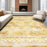 Ultra Soft Area Rug, Non Slip, Stain Resistant, Washable Area Rugs for Living Room, Bedroom, Boho Chic Distressed Beige Yellow Accent for Indoor Decor(Gold)