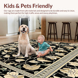 Ultra Soft Area Rug, Non Slip, Stain Resistant, Washable Area Rugs for Living Room, Bedroom, Chic Reversible Backyard Area for Patio Decor and Picnics(Black)