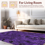 Ultra Soft Area Rug, Non Slip, Stain Resistant, Washable Area Rugs for Living Room, Bedroom, Captivating Kraken-Inspired Area Rug with Tentacle Print for Chic Interiors(Purple)