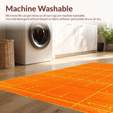 Ultra Soft Area Rug, Non Slip, Stain Resistant, Washable Area Rugs for Living Room, Bedroom, Fun Nautical Decor Inspiration(Orange)