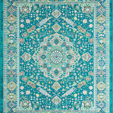 Chic White and Teal Trellis Design(Blue)