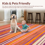 Ultra Soft Area Rug, Non Slip, Stain Resistant, Washable Area Rugs for Living Room, Bedroom, Playful Natural Fiber Aesthetic(Orange)
