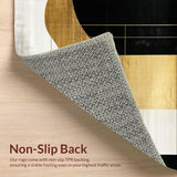 Ultra Soft Area Rug, Non Slip, Stain Resistant, Washable Area Rugs for Living Room, Bedroom, Chic Abstract Gold and Black Shapes(Gold)