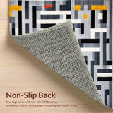 Ultra Soft Area Rug, Non Slip, Stain Resistant, Washable Area Rugs for Living Room, Bedroom, Elegant Neutral Geometric Arrangement(Gray)