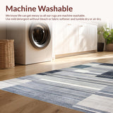 Ultra Soft Area Rug, Non Slip, Stain Resistant, Washable Area Rugs for Living Room, Bedroom, Contemporary Soft Toned Artistry(Gray)