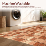 Ultra Soft Area Rug, Non Slip, Stain Resistant, Washable Area Rugs for Living Room, Bedroom, Terracotta Tile Inspired Area Brown Beige Kitchen(Brown)