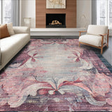 Ultra Soft Area Rug, Non Slip, Stain Resistant, Washable Area Rugs for Living Room, Bedroom, Coquette Ribbon Knot Pattern Rug with Whimsical Bow Motif and Curved Detailing(Pink)