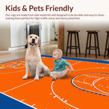 Ultra Soft Area Rug, Non Slip, Stain Resistant, Washable Area Rugs for Living Room, Bedroom, Bold Orange and Blue Palette(Orange)