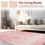 Ultra Soft Area Rug, Non Slip, Stain Resistant, Washable Area Rugs for Living Room, Bedroom, Swiss Alpine Inspired Cozy Elegance(Pink)