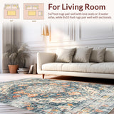 Ultra Soft Area Rug, Non Slip, Stain Resistant, Washable Area Rugs for Living Room, Bedroom, Trendy Soft Pastel Motif(Gray)