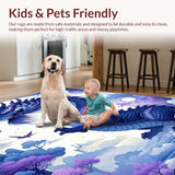 Ultra Soft Area Rug, Non Slip, Stain Resistant, Washable Area Rugs for Living Room, Bedroom, Striking Dragon Graphic Composition(Blue)