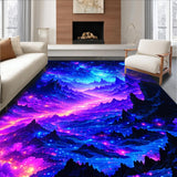 Ultra Soft Area Rug, Non Slip, Stain Resistant, Washable Area Rugs for Living Room, Bedroom, Dynamic Colorful Stellar Patterns(Purple)