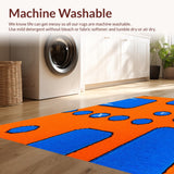 Ultra Soft Area Rug, Non Slip, Stain Resistant, Washable Area Rugs for Living Room, Bedroom, Energetic Color Blocked Graphic Style(Orange)