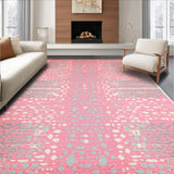 Ultra Soft Area Rug, Non Slip, Stain Resistant, Washable Area Rugs for Living Room, Bedroom, Stylish Abstract Animal Motif(Pink)