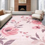 Ultra Soft Area Rug, Non Slip, Stain Resistant, Washable Area Rugs for Living Room, Bedroom, Lush Transitional Warm Tones(Pink)