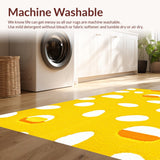 Ultra Soft Area Rug, Non Slip, Stain Resistant, Washable Area Rugs for Living Room, Bedroom, Lively Abstract Expressionist Touch(Yellow)
