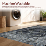 Ultra Soft Area Rug, Non Slip, Stain Resistant, Washable Area Rugs for Living Room, Bedroom, Chic Faded Diamond Arrangement(Gray)