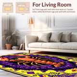 Ultra Soft Area Rug, Non Slip, Stain Resistant, Washable Area Rugs for Living Room, Bedroom, Artistic Lobster Embellished Scene(Purple)