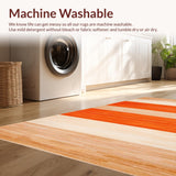 Ultra Soft Area Rug, Non Slip, Stain Resistant, Washable Area Rugs for Living Room, Bedroom, Rustic Earthy Solid Hue(Orange)