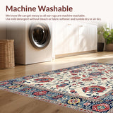 Ultra Soft Area Rug, Non Slip, Stain Resistant, Washable Area Rugs for Living Room, Bedroom, Striking Vintage Soft Textures(Beige)
