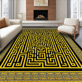 Ultra Soft Area Rug, Non Slip, Stain Resistant, Washable Area Rugs for Living Room, Bedroom, Greek Key Shower Curtain Modern Home Decor(Black)