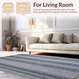Ultra Soft Area Rug, Non Slip, Stain Resistant, Washable Area Rugs for Living Room, Bedroom, Artistic Distressed Trellis Look(Gray)