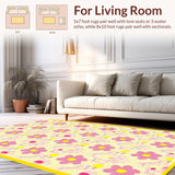 Ultra Soft Area Rug, Non Slip, Stain Resistant, Washable Area Rugs for Living Room, Bedroom, Modern Youthful Decorative Composition(Pink)