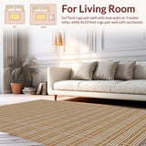 Ultra Soft Area Rug, Non Slip, Stain Resistant, Washable Area Rugs for Living Room, Bedroom, Elegant Transitional Checkerboard Design(Brown)