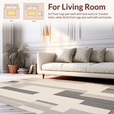 Ultra Soft Area Rug, Non Slip, Stain Resistant, Washable Area Rugs for Living Room, Bedroom, Modern Beige Area(Beige)