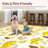 Ultra Soft Area Rug, Non Slip, Stain Resistant, Washable Area Rugs for Living Room, Bedroom, Lively Abstract Nature Embrace(Yellow)