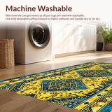 Ultra Soft Area Rug, Non Slip, Stain Resistant, Washable Area Rugs for Living Room, Bedroom, Geometric Boho Yellow Living Room Non-Slip Rug(Yellow)