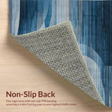 Ultra Soft Area Rug, Non Slip, Stain Resistant, Washable Area Rugs for Living Room, Bedroom, Sleek Neutral Hues with Fluid Patterns(Blue)
