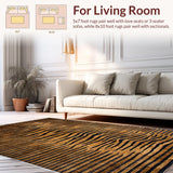 Ultra Soft Area Rug, Non Slip, Stain Resistant, Washable Area Rugs for Living Room, Bedroom, Vibrant Multicolor Animal Motif(Brown)