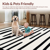 Ultra Soft Area Rug, Non Slip, Stain Resistant, Washable Area Rugs for Living Room, Bedroom, Vibrant Abstract Animal Print Inspiration(Black)