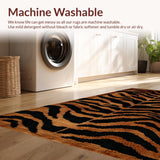 Ultra Soft Area Rug, Non Slip, Stain Resistant, Washable Area Rugs for Living Room, Bedroom, Luxury Tiger Print Living Room Accent Rug(Beige)