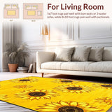Ultra Soft Area Rug, Non Slip, Stain Resistant, Washable Area Rugs for Living Room, Bedroom, Handcrafted Cheerful Sunlit Aesthetic(Yellow)