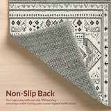 Ultra Soft Area Rug, Non Slip, Stain Resistant, Washable Area Rugs for Living Room, Bedroom, Sleek Monochrome Diamond Arrangement(Gray)