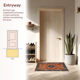 Ultra Soft Area Rug, Non Slip, Stain Resistant, Washable Area Rugs for Living Room, Bedroom, Bold Mediterranean Abstract Aesthetic(Orange)
