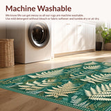 Ultra Soft Area Rug, Non Slip, Stain Resistant, Washable Area Rugs for Living Room, Bedroom, Trendy Whimsical Green Patterns(Green)