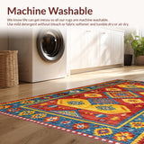 Ultra Soft Area Rug, Non Slip, Stain Resistant, Washable Area Rugs for Living Room, Bedroom, Rustic Abstract Color Splash(Red)
