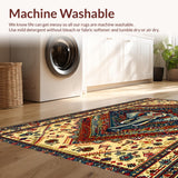 Ultra Soft Area Rug, Non Slip, Stain Resistant, Washable Area Rugs for Living Room, Bedroom, Exotic Elephant Geometric Motif(Yellow)