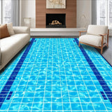 Ultra Soft Area Rug, Non Slip, Stain Resistant, Washable Area Rugs for Living Room, Bedroom, Retro Sports Graphic Print(Blue)
