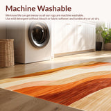 Boho Chic Area Orange & Brown Abstract(Beige)