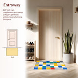 Ultra Soft Area Rug, Non Slip, Stain Resistant, Washable Area Rugs for Living Room, Bedroom, Whimsical Contemporary Game Layout(Gray)