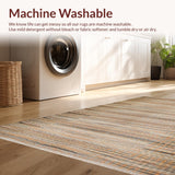 Ultra Soft Area Rug, Non Slip, Stain Resistant, Washable Area Rugs for Living Room, Bedroom, Artful Textured Jute and Cotton Blend(Gray)