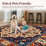Ultra Soft Area Rug, Non Slip, Stain Resistant, Washable Area Rugs for Living Room, Bedroom, Area Multi Colored Style(Red)